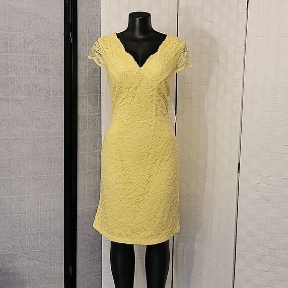 BRAND NEW DONNA RICCO V-NECK WOMEN'S LACE DRESS - Picture 4 of 13